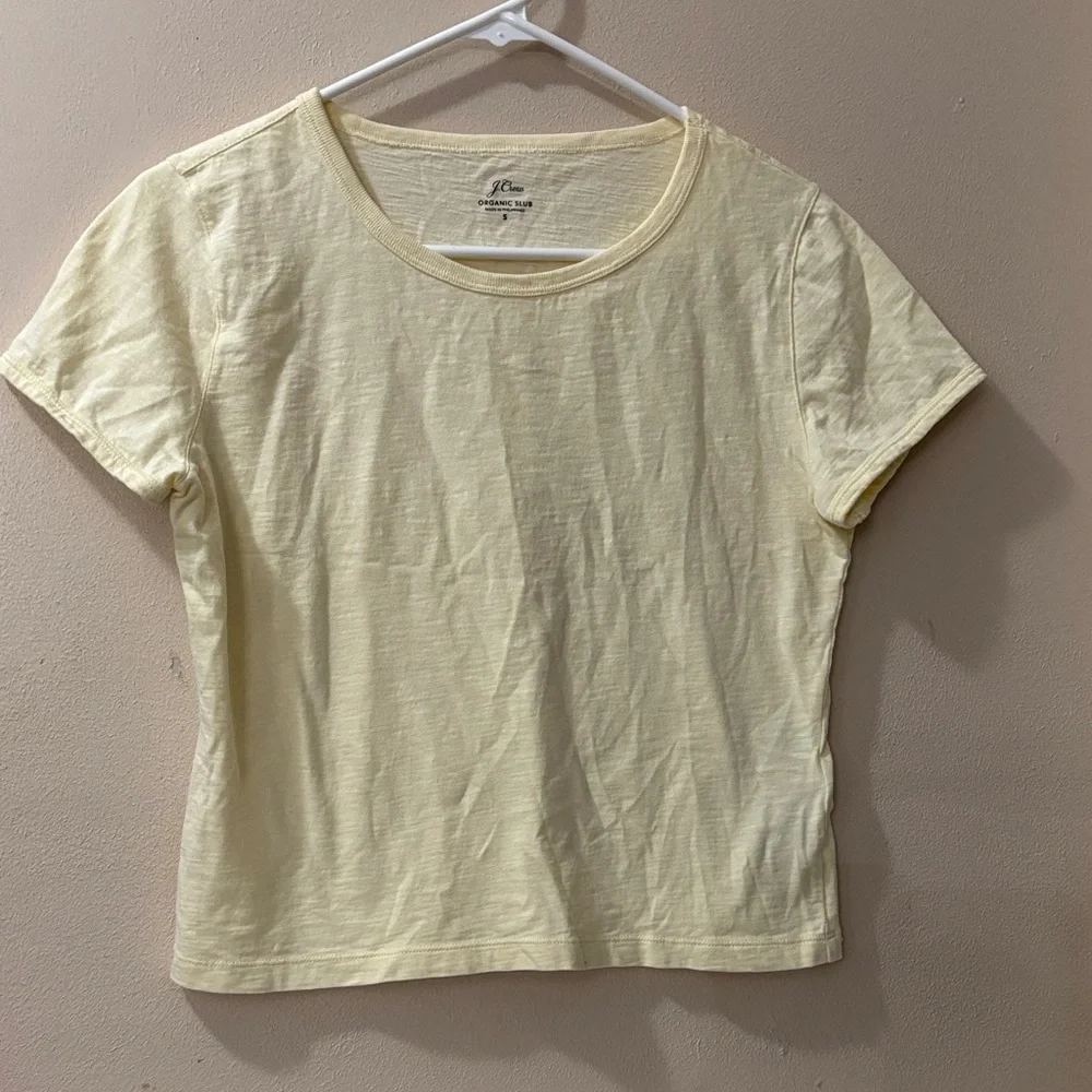 J. Crew Women's Light Yellow Short Sleeve Tee